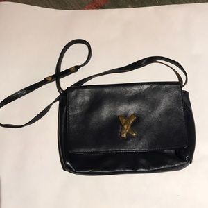 Navy leather Paloma Picasso shoulder bag